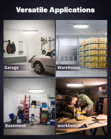 AGranTOP 2 Pack Linkable LED Shop Light - 100W 15000LM Aluminum Plug in Garage Light w/ 9.84ft Power Cord and On/Off Switch, 6500K Shop Lights for Garage, Workshop, Warehouse AGranTOP