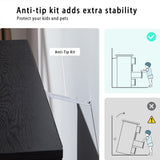 SOOWERY Dresser for Bedroom, 5 Drawer Wood Dresser, Black Dresser Farmhouse Dressers with 5 Wooden Drawers and Storage Cabinet, 48 Inch Tall Chest of Drawers for Bedroom, Living Room SOOWERY