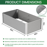 FRIZIONE 2pcs Tall 8x4ft Galvanized Raised Garden Bed Outdoor,Above Ground Garden Bed for Vegetable,Metal Raised Beds for Flower,Steel Raised Beds for Gardening FRIZIONE