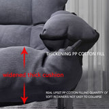 Modern Lazy Chair with Ottoman, Folding Lounge Reclining Sofa Chair with Armrest Comfy Lounge Chair Leisure Chair with Side Pocket for Bedroom, Balcony, Living Room, Office, Grey Generic