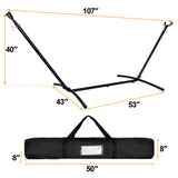 SUPER DEAL Portable 9FT Hammock Stand, Heavy Duty 2 Person 620 LBS Capacity Steel Hammock Frame with Portable Carrying Case, Adjustable 6 Optional Hook Positions, Weather Resistant Black SUPER DEAL