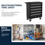 5-Drawer Metal Rolling Tool Chest with Wheels,Tool Storage Cabinet With Locking System，Toolbox with Wheels for Garage, Warehouse, Workshop, Repair Shop(Black) OAKANDO
