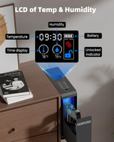 Gun Safe, Slider Biometric Gun Safe for Handgun Mounted Single Bedside Pistol Case with 3 Ways Quick Access Gun Lock Box for Nightstand, Bed, Desk, Wall, Dresser HAWKUNG