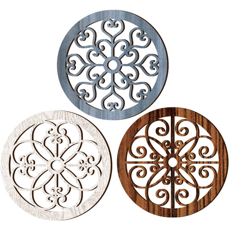 Blulu 3 Pieces Thicken Rustic Wall Decor Farmhouse Wall Art Decor Wood Hanging Decoration for Living Room Bedroom Home Indoor Outdoor Office(Vintage Style) Blulu