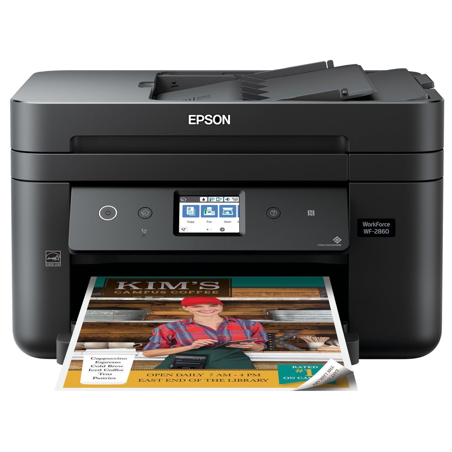 Epson Workforce WF-2860 All-in-One Wireless Color Printer with Scanner, Copier, Fax, Ethernet, Wi-Fi Direct and NFC, Amazon Dash Replenishment Ready