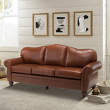 The support you need Classic 3-Seater Sofa with Premium Leather Upholstery, Stylish & Comfortable Sofa for Living Room or Office, Easy to Maintain & Long-Lasting Brown The support you need