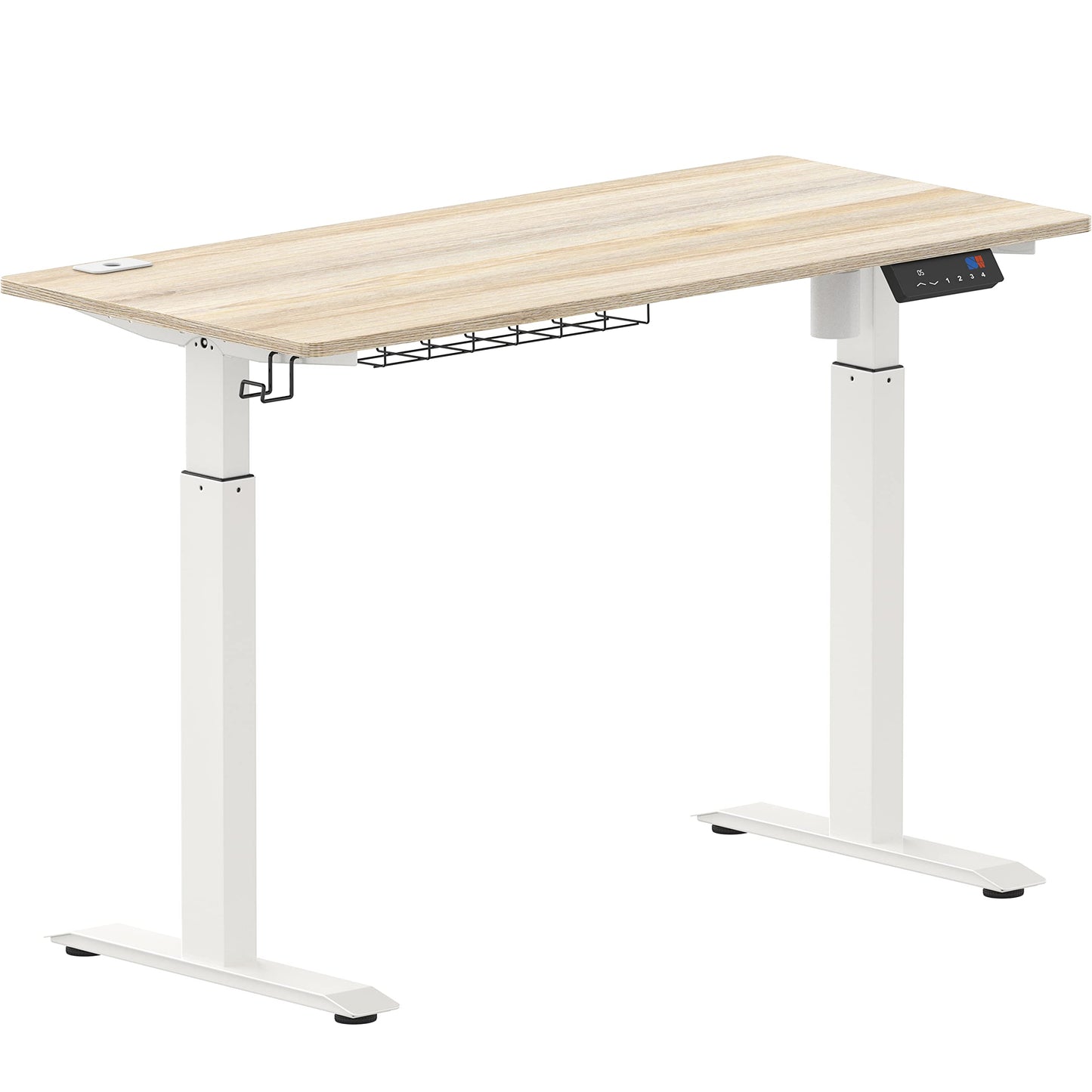 SHW Memory Preset Electric Height Adjustable Standing Desk, 48 x 24 Inches, Maple - WoodArtSupply