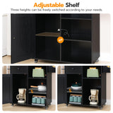 HOOBRO Kitchen Island, Storage Cabinet with Drawer, Kitchen Cart with Spice and Towel Rack, Saving Space, Easy Assembly, for Living Room, Rustic Brown and Black FB12ZD01 HOOBRO