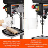 17 in Floor Drill Press with Swing-away Safety Guard, 12 Amp 120V Pure Copper Motor, 200-3630 RPM Variable Speed, 0-45° Tilting Worktable, Tabletop Drilling Machine for Wood Metal CuisinAid