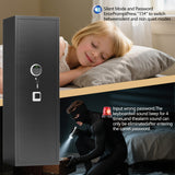 Beaunatixx 15-17 Gun Safe, 57'' Fireproof Safe, 0.1s Fingerprint Unlock Gun Safe for Rifles and Pistols, Gun Cabinet Safe for Handgun with Adjustable Shelves, Suitable for Rifles, Pistols &Shotguns Beaunatixx