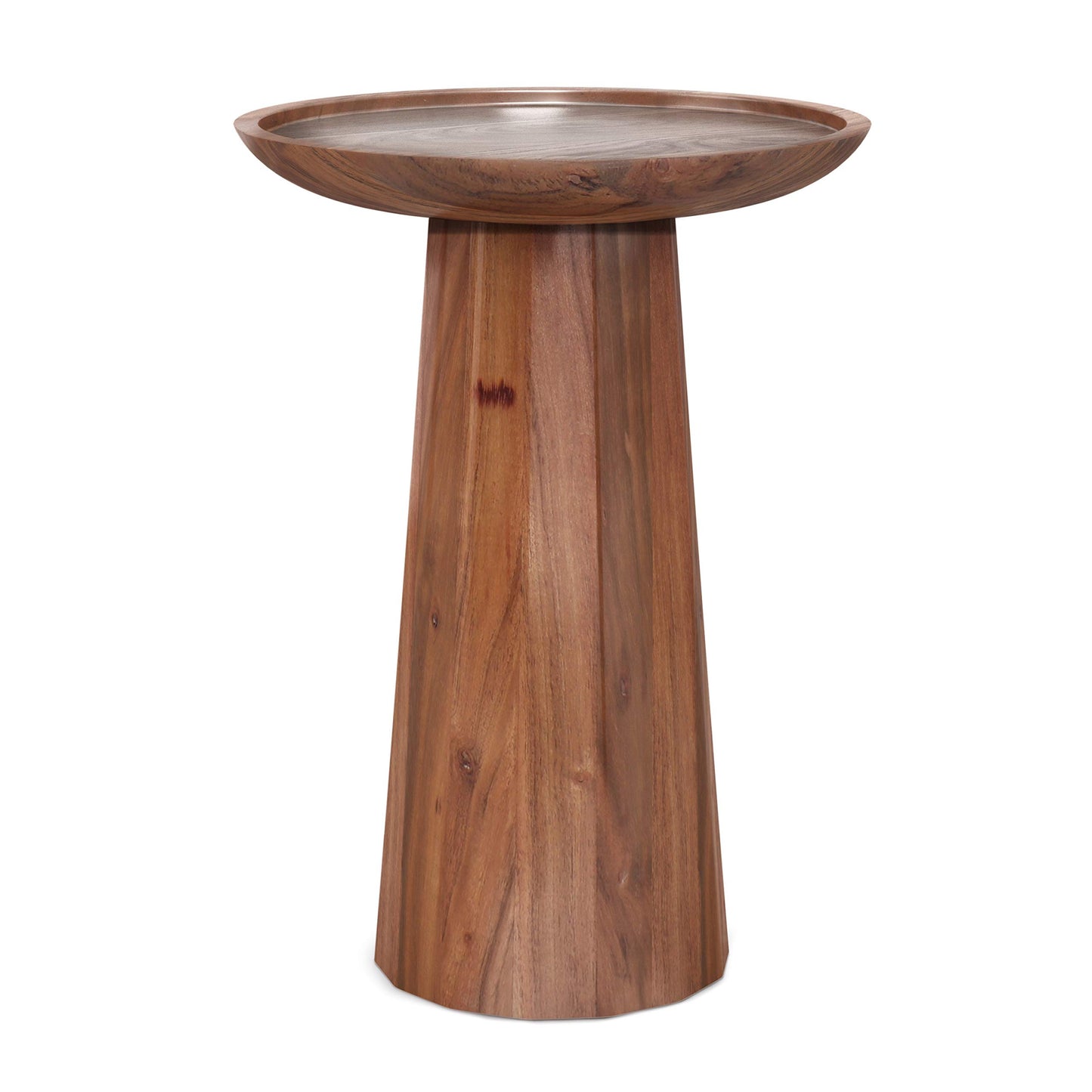 SIMPLIHOME Dayton SOLID MANGO WOOD 13 inch Wide Round Wooden Accent Table in Light Cognac, Fully Assembled, for the Living Room and Bedroom - WoodArtSupply