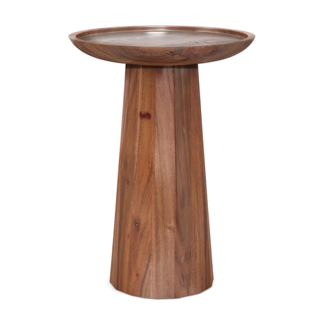 SIMPLIHOME Dayton SOLID MANGO WOOD 13 inch Wide Round Wooden Accent Table in Light Cognac, Fully Assembled, for the Living Room and Bedroom SIMPLIHOME