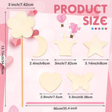 Chinco Princess Fairy Wands Kit Include Wooden Fairy Wands, Gem Stickers, Ribbons Unfinished Wooden DIY Magical Crafts Moon Butterfly Magical Crafts for Girls Make Your Own Princess(18 Sets) Chinco