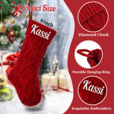 Personalized Christmas Stocking，Custom Name Family Christmas Stocking, 18” Large Knitted Xmas Stocking for Kids,Holiday and Family Stocking for Fireplace Christmas Holiday Party Decoration (1 pcs) Ulico