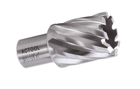 ACTOOL 1-1/8" Diameter × 1" Depth of Cut HSS ANNULAR Cutter with 3/4'' Weldon Shank ACTOOL