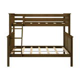 Plank+Beam Walnut Twin Over Full Bunk Bed with Ladder – Solid Wood Space-Saving Frame Plank+Beam