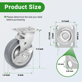 Nefish 6 Inch Heavy Duty Casters Wheels, Industrial Grade Thermoplastic Rubber Casters with Brake 4500 LBS, Ball Bearing Plate Swivel Castors Set of 4, Casters Wheels for Equipment, Industrial Nefish