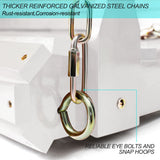 4FT Wooden Porch Swing w/Cupholders,Heavy Duty 800LBS Outdoor Swing Bench w/Chains,Patio Roll Back Swing Chair Bench,Front Porch 2-Person Hanging Bench,for Garden Courtyard Lawn & Balcony Backyard RELIANCER