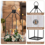 Staymoment Candle Sconces Wall Decor Set of 2: Farmhouse Wood Candle Holder - Indoor Black Metal Lantern Decorations for Living Room Front Porch Yard, Washwhite Staymoment