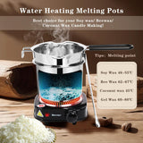 Hehinton Double Boiler Wax Melter Pot, Professional Water Heating Warming Pots for Candle Making, Candle Making Kit for Beginners, DIY Kit with Electronic Scale, Heat Gun, Thermometer, Candle Trimmer Hehinton