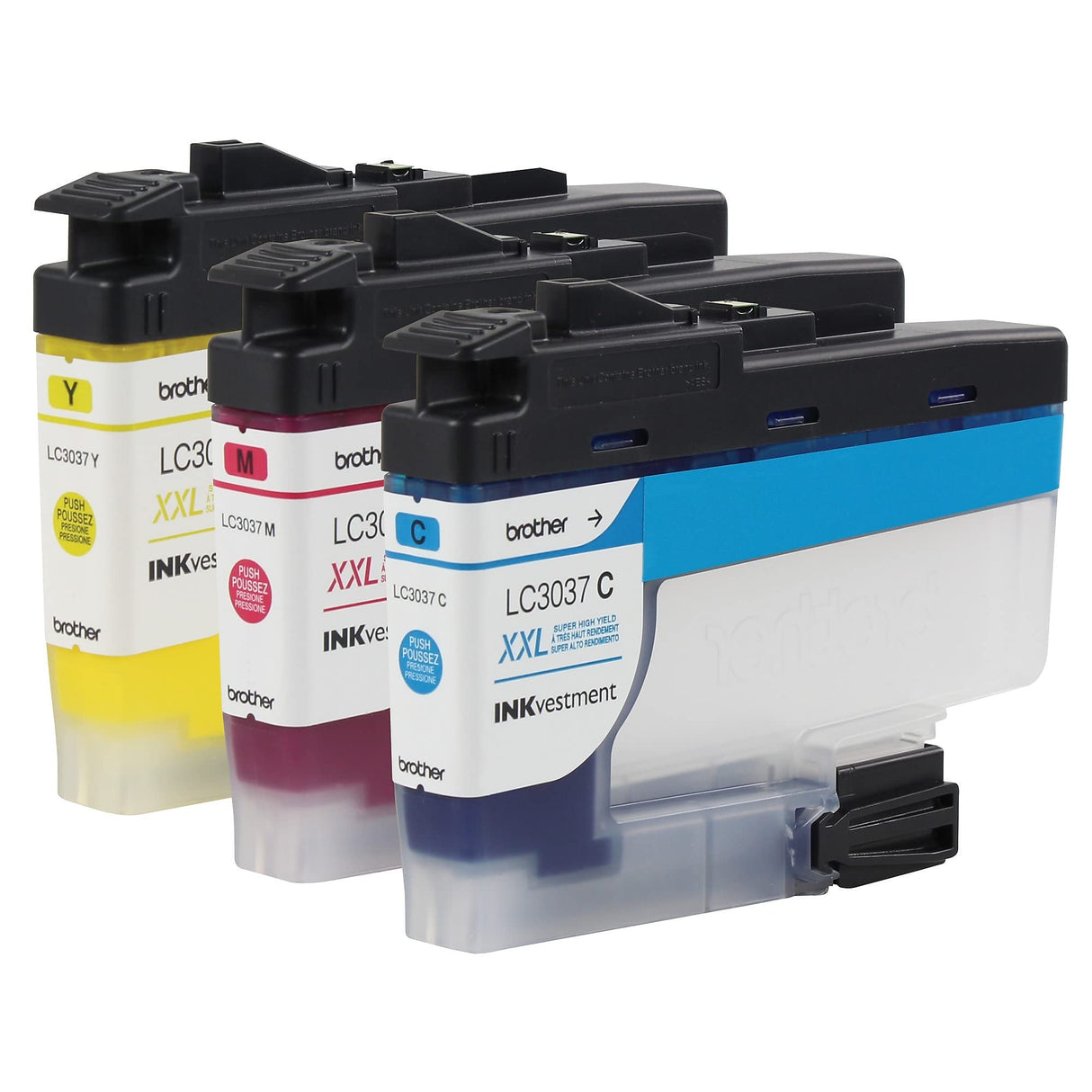 Brother Genuine LC30373PKS, 3-Pack Super High-Yield Color INKvestment Tank Ink Cartridges, Includes 1 Cartridge Each of Cyan, Magenta and Yellow Ink, Page Yield Up to 1,500 Pages/Cartridge, LC3037 Brother