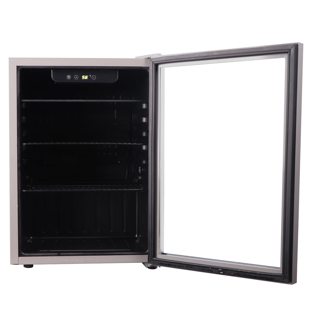 Frigidaire EFMIS9O00, Beverage Fridge Refrigerator with Glass Door, Compact Mini Fridge with Digital Temperature Control Fits 88 Cans or 25 Bottles, 74L Capacity - 19.29" D x 25" W x 17.51" H, Silver Frigidaire