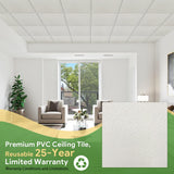 Fasarxiu 2ft x 2ft Printed Pro Ceiling Tiles Waterproof, Washable and Fire-Rated - High-Grade PVC Ceiling Tiles 24"x24" - Easy Drop-in Installation - Case of 12 (48 sq. ft.) Fasarxiu