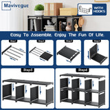 Mavivegue Book Shelf, 12 Cube Storage Organizer, DIY Bookcase, Metal Bookshelf,Tall Book case for Bedroom, Living Room,Office,Closet, Black Cubicle Rack Mavivegue