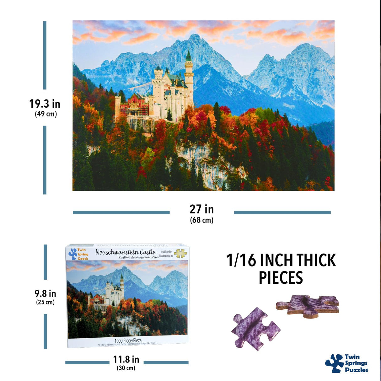 Neuschwanstein Castle Twin Spring Goods 1000 Piece Jigsaw Puzzle 1,000 pcs Squirrel Products