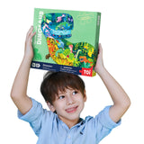 TOI Dinosaur Floor Puzzles for Kids Aged 6-8, 158 Pieces Animal Shaped Jigsaw Puzzles, Preschool Dinosaur Puzzle for Boys and Girls Educational Toy Toi