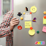 JOYIN 12 Pcs Halloween Wood Craft Kit, Wooden Magnet Creativity Arts Painting Kit, DIY Halloween Painting Craft for Kids Party Supplies, Toddler Party Favors Family School Activities JOYIN