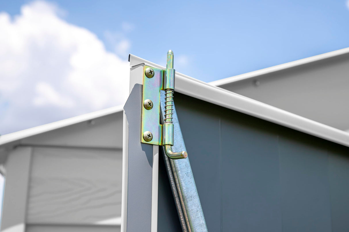 Arrow Select 10' x 4' Outdoor Lockable Steel Storage Shed Building, Flute Grey Arrow