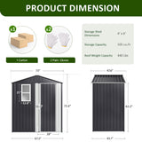 DAUSOLA 5.6x3.5 FT Outdoor Storage Shed, Metal Garden Tool Shed with Updated Frame Structure, Lockable Doors and Windows, Ideal for Backyard Garden Patio Lawn, Grey DAUSOLA