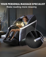 RelaxRelife 4D Full Body Massage Chair with Flexible 166° Track, Reading Light, 18 Massage Modes, 11 Techniques, 36 Airbags, Zero Gravity Recliner with Yoga Stretch and Foot Massage Black RelaxRelife