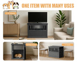 Vixzen Dog Crate Furniture for Small to Large Dogs,Decorative Resin Kennel Indoor,Multifunctional Dog Crate with Locking Buckle,End Table,Durable and Sturdy(Black 29.65 * 21.34 * 25.28) Vixzen