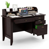 Safeplus 48" Computer Desk with 4 Storage Drawers and Hutch Wood Executive Table for PC Laptop Safeplus