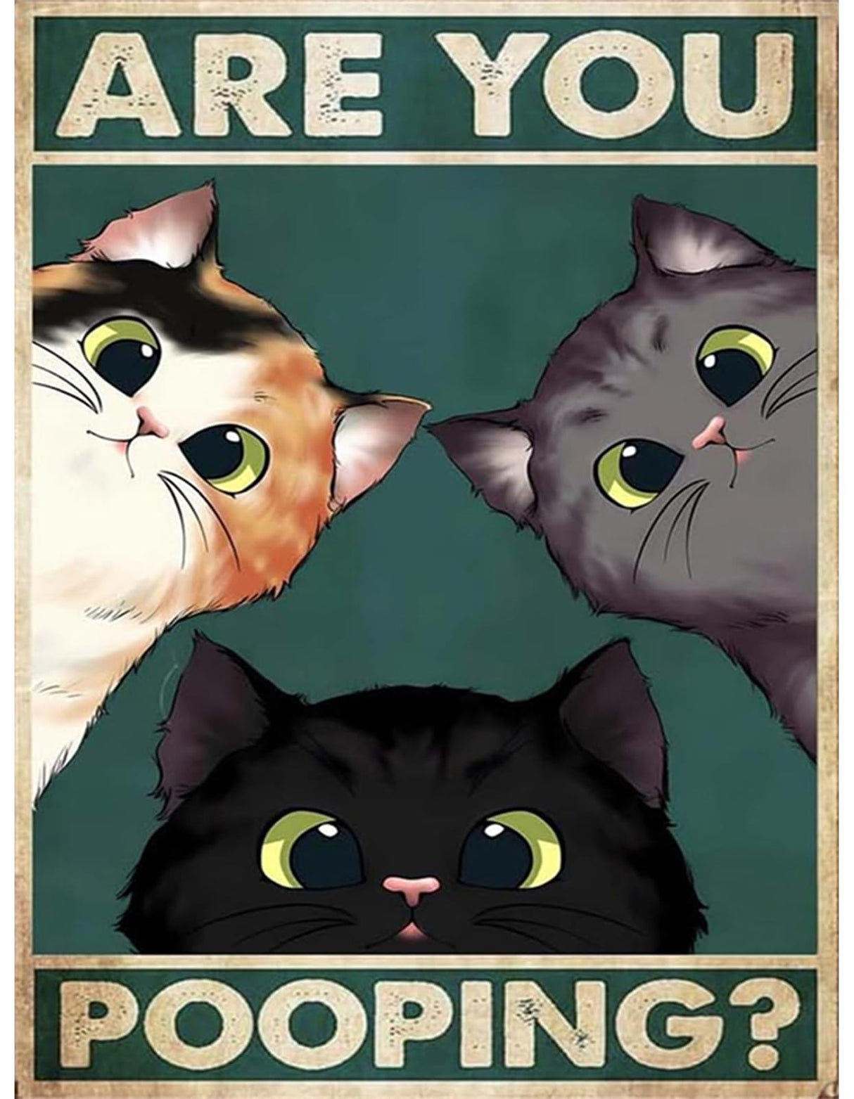 Piegricdiat Diamond Painting Kits, Funny Cat Dog Diamond Art Kits for Adults Cross Stitch Full Drill Shiny Diamond Embroidery Pictures Arts Craft for Home Wall Decor Gift 12X16in/30x40cm (Three Cats) GKOKG