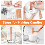 CollectHall 100 Pcs Thickened Wood Wicks, Wood Wicks for Candles Making with Wick Trimmer, Candle Wicks 5.1×0.5×0.04 Inches for DIY Candle-Making, Long Lasting Flame, Easy to Burn (50 Sets) CollectHall