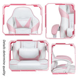 ARTETHYS Gaming Chair, Ergonomic High Back Racing PU Leather Computer Chair with Adjustable Footrest, Headrest and Lumbar Support and 90 to 150 Degree Tilt Pink ARTETHYS