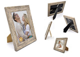 DECANIT 5x7 Picture Frames Rustic Distressed Gray Wood Pattern High Definition Glass for Table Top Display and Wall Mounting Photo Frame，Pack of 4 DECANIT