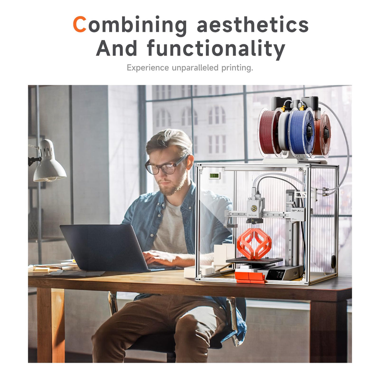 3D Printer Enclosure for Bambu Lab A1 Mini, Clear Acrylic Bambu A1 Mini Printer Dust Cover with LED Light,Dustproof Tent Constant Temperature Protective Cover Box(470×470×470mm) YOOPAI