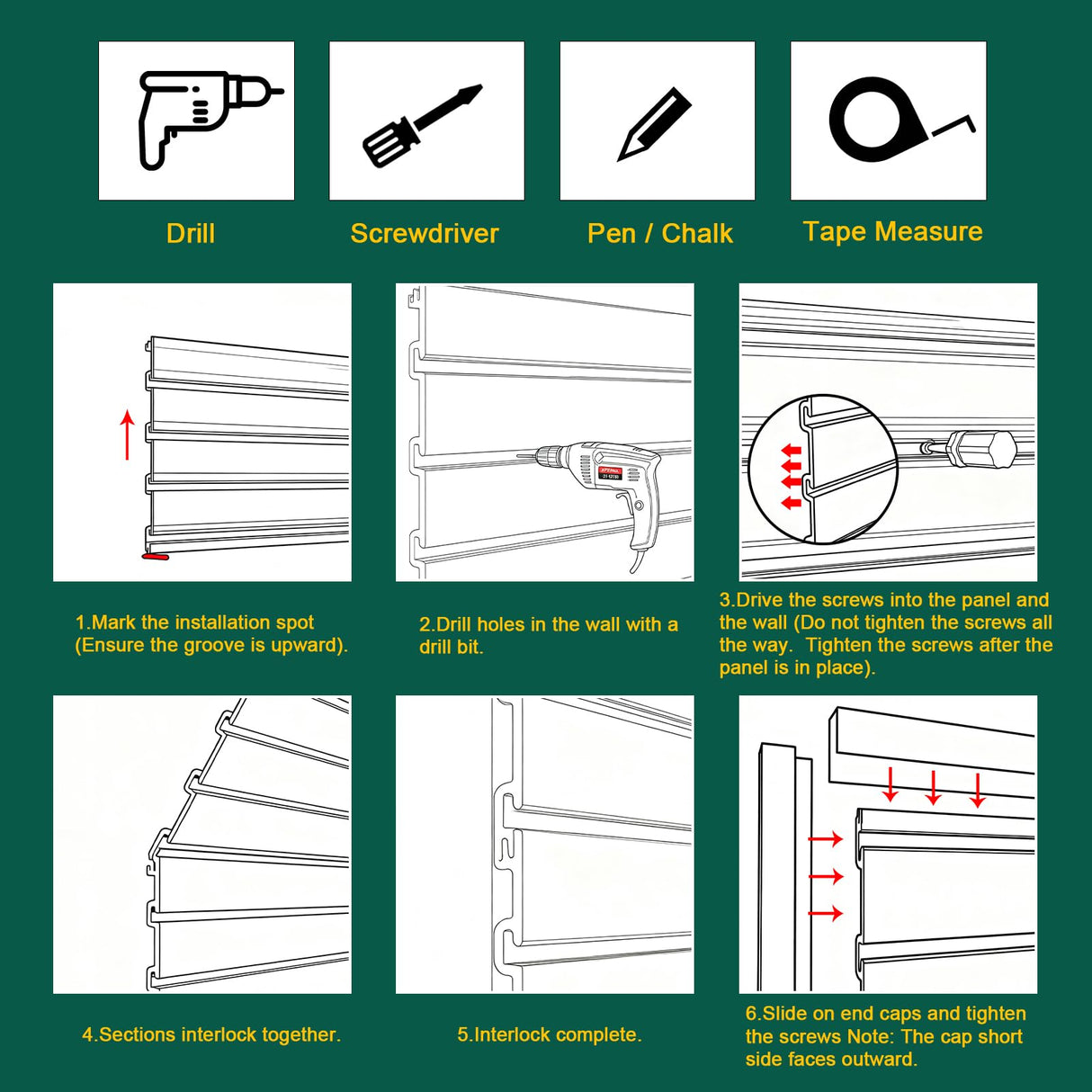 Yuzzy Slat Wall Paneling 2 x 4ft, Garage Slatwall Panel Wall Storage Systems, Heavy Duty PVC Garage Wall Organization (White) Yuzzy