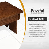 Peaceful Classics Step Stool - Amish Handmade Kids Step Stool - Bathroom, Bedroom, Living Room Or Kitchen Step Stool for Adults - Multipurpose Foot Stool Made of Solid Oak (9" High, Harvest) Peaceful Classics