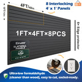 Slat Wall Paneling 4x8FT Black Slatwall Panel - Wall Garage Storage System | Heavy - Duty Industrial PVC Panels for Easy - Install Garage Organization | Sturdy Wall Slats for Home & Bike Rack Storage Eiruaw