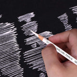 qianshan 2 Pcs Black White Color Charcoal Pencils, Professional Hight Quality Sketch Highlight Charcoal Wooden Pencils for Artist Drawing, Sketching, Blending, 2 Colors of 1 Black, 1White qianshan