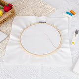 8 PCS Linen Embroidery Fabric, Pre-Cut Solid Color 12 × 12 Inch Square Needlework Fabric, Sewing Quilting Cloth for DIY Garment Crafts, Embroidery Project, Bright White LOVOUS