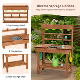 OOOK Potting Bench with Removable Sink, Potting Benches for Outside, Mud Kitchen for Kids Outdoor with Gardening Tools, Watering Can, Flower Pot, Ideal Gift for Boys and Girls 3+, Solid Fir Wood OOOK