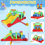 Whubefy Bounce House for Big Kids 8-12, 18 x 8.2FT Kids 3-6 Inflatable Obstacle Course w/Dual Tunnels, Large Slide, Climbing, Obstacles and Bounce Area Castle for Birthday Party, Fun Racing Game Whubefy