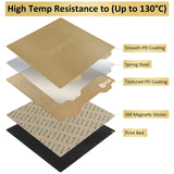 PEI Spring Steel Bed with Magnetic Sheet for Edner 3 pro/Ender 3 v2/S1,Ender 5 3D Printer,235mm*235mm (235-235, Smooth & Textured PEI) 3DHUB