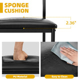 DWVO Dining Room Chairs Set of 4 Black Upholstered Dining Chairs Modern Kitchen Chairs Faux Leather Restaurant Chairs with Metal Legs for Living Room Kitchen and Dining Room 4 Pack Black DWVO